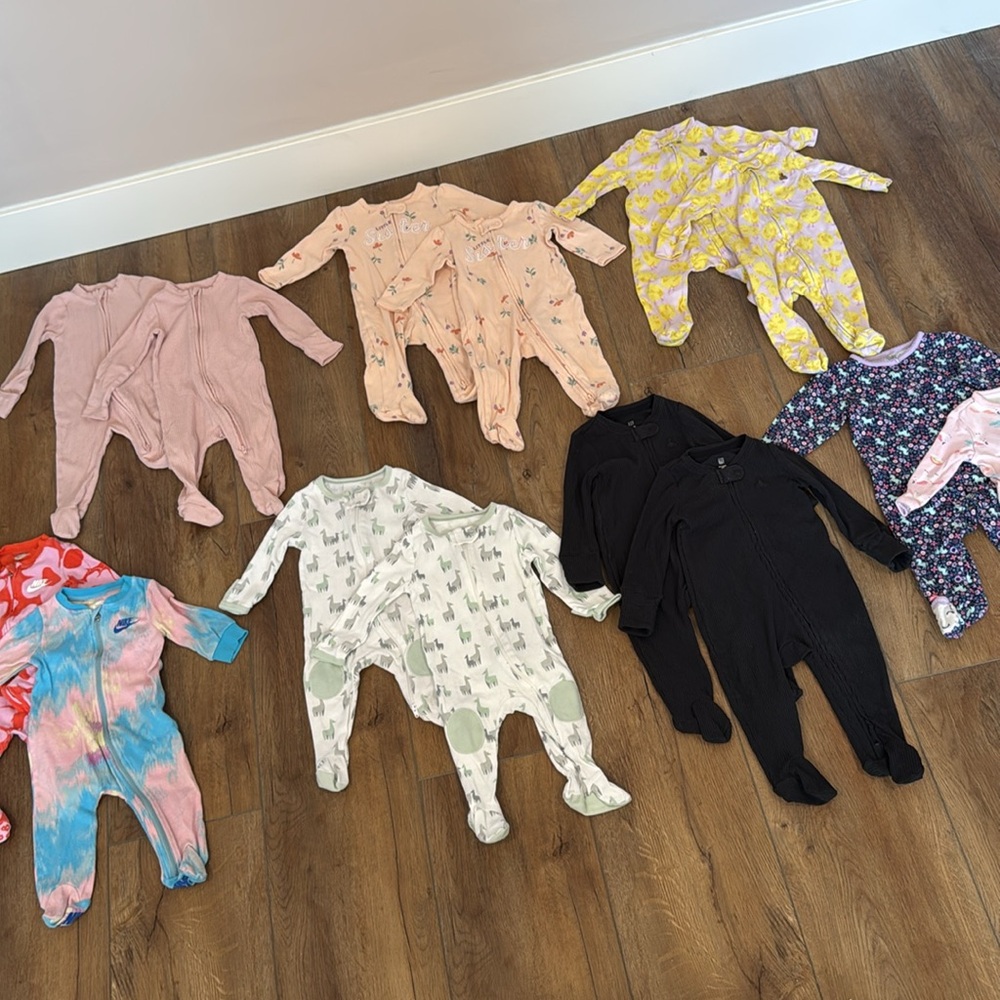 Twin Girl 3-6 Baby Onesies Bundle